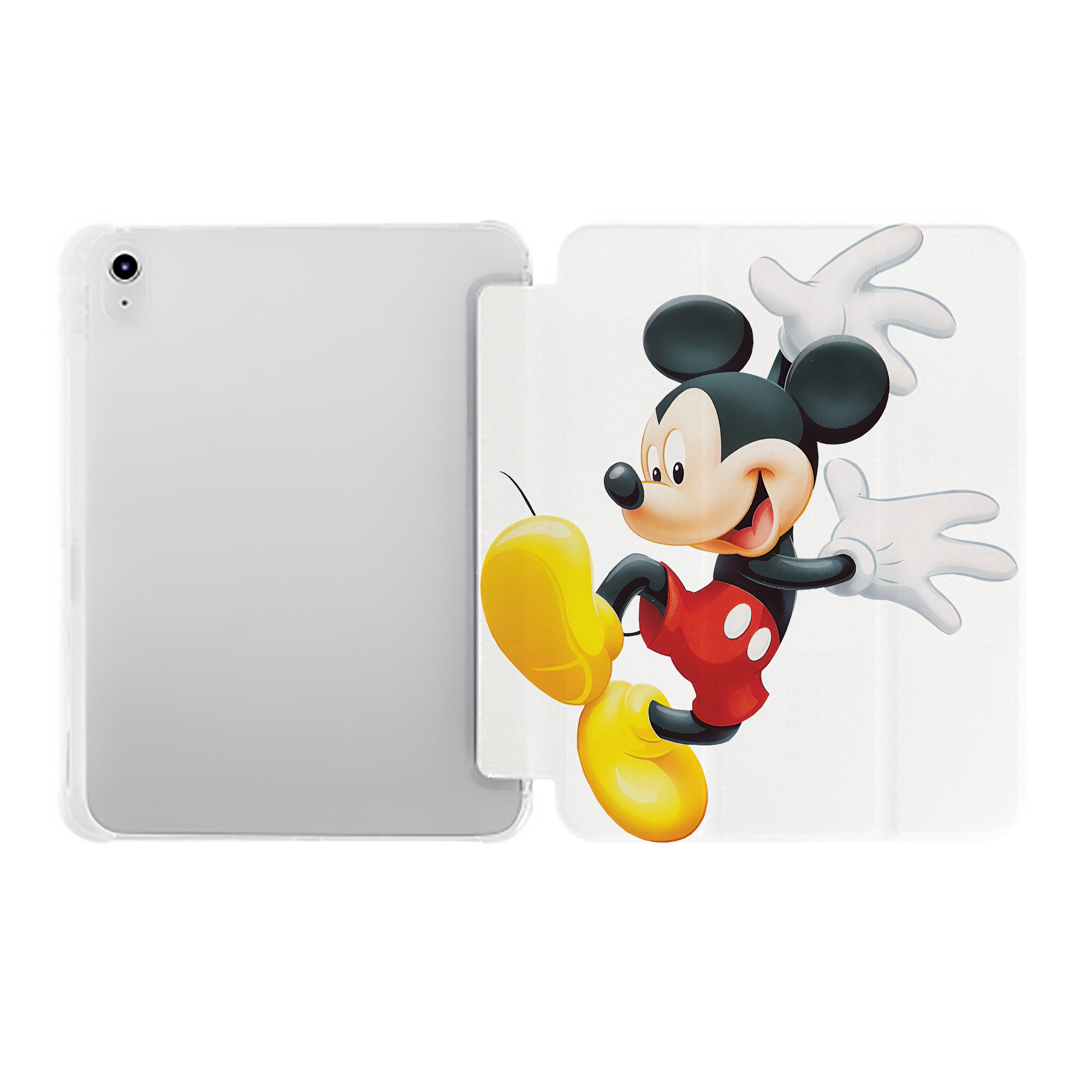 （画像用） ミッキーマウス Mickey Mouse IPad ケース ペン収納付き 三つ折りスタンド PUレザー×シリコン 対応機種9.5/10.5/10.9インチ